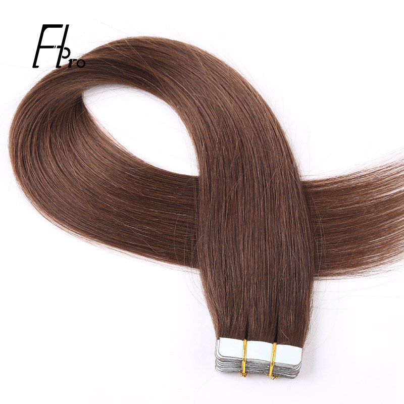 Premium Virgin Hair 3# Tape Hair Extensions Straight 18 inches